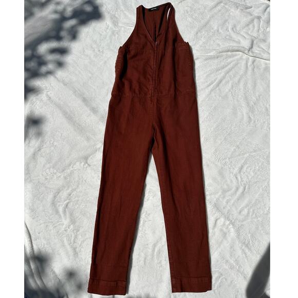 Rachel Comey Buxton Sleeveless Zip Front Jumpsuit Mahogany Cotton Size 2 NWT - Picture 6 of 16